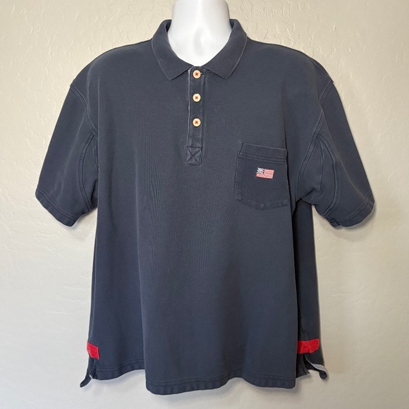 Orvis Other - Orvis Polo Shirt Men’s XL Pique 100% Cotton Golf Short Sleeve American Flag USA